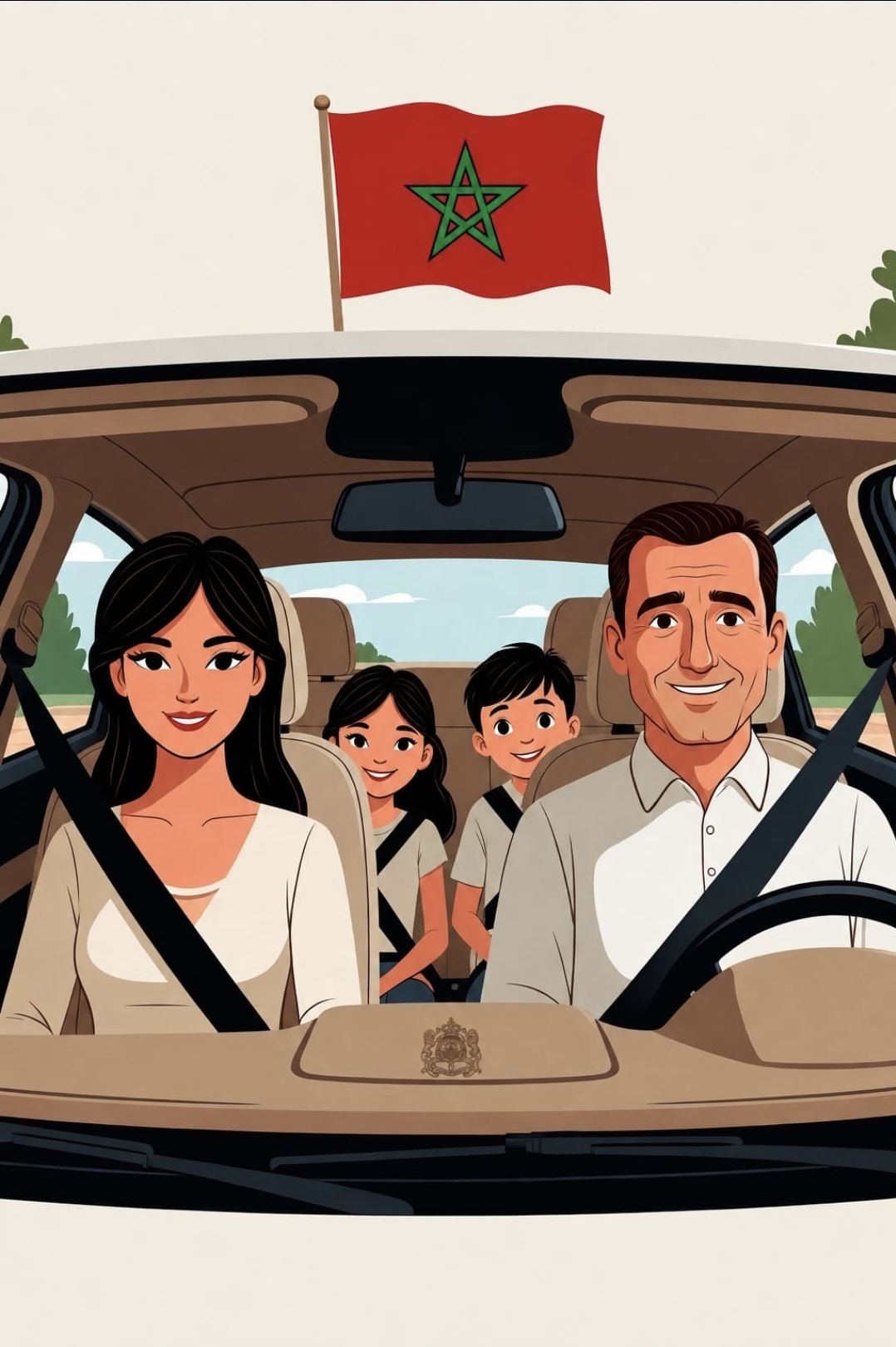 Famille marocaine dans sa voiture — HDIDTI
